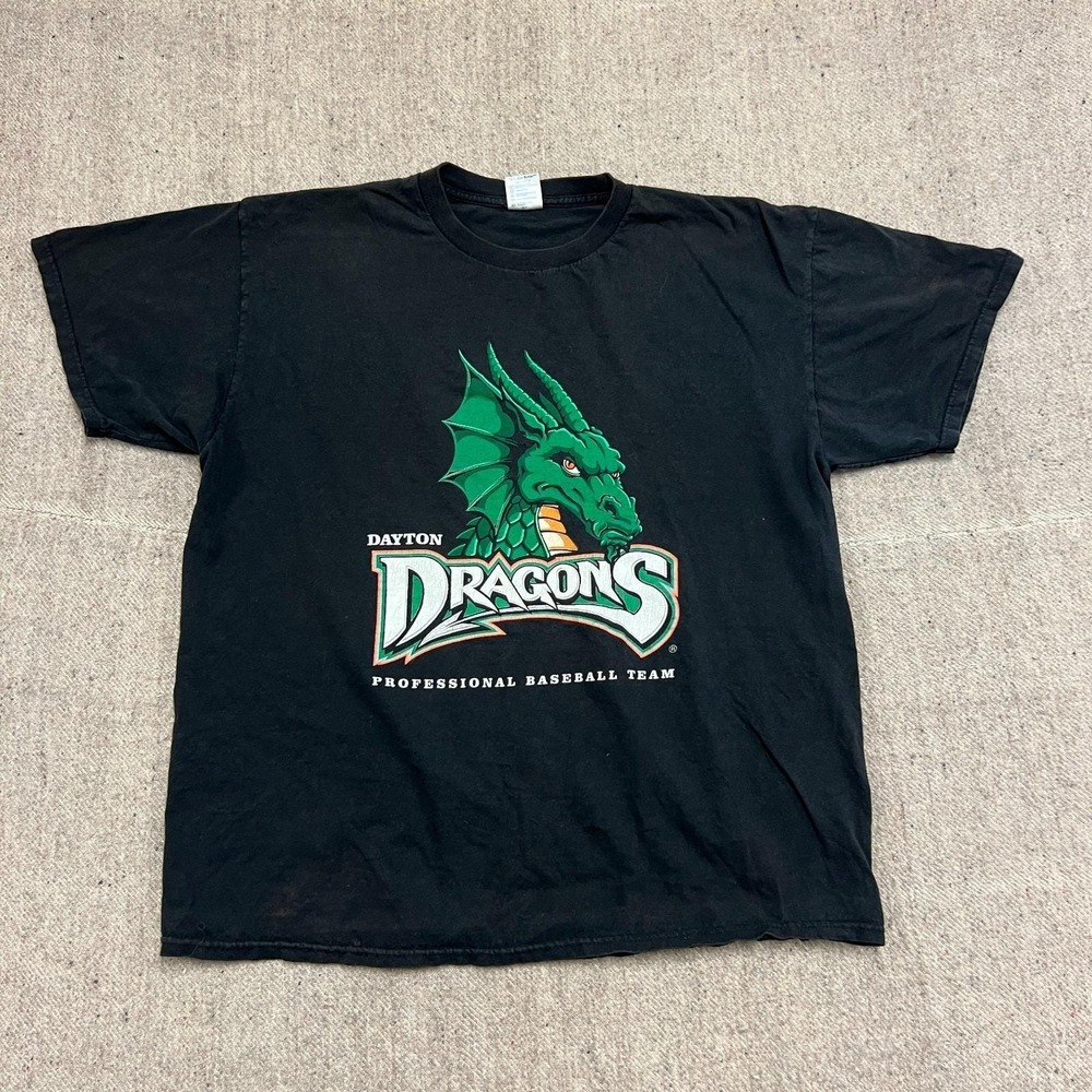 Vintage‎ Dayton Dragons Shirt Mens XL Black 1990s MLB AAA